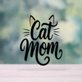 Cat Mama Whiskys und Ohren Acrylschild (Neutral)