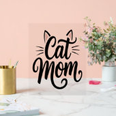 Cat Mama Whiskys und Ohren Acrylschild (Hochzeit)