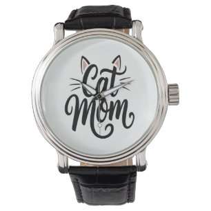 Cat Mama Whiskys und Ohren Armbanduhr
