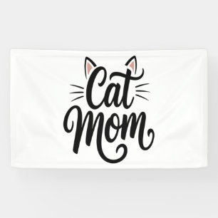 Cat Mama Whiskys und Ohren Banner