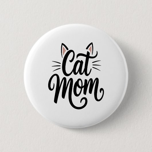 Cat Mama Whiskys und Ohren Button (Vorderseite)