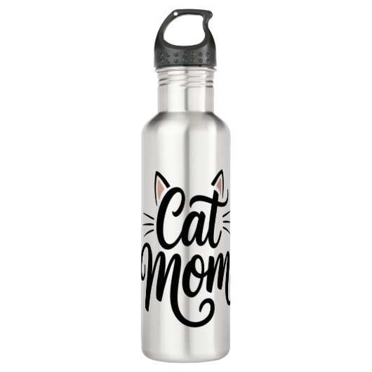 Cat Mama Whiskys und Ohren Edelstahlflasche (Vorderseite)