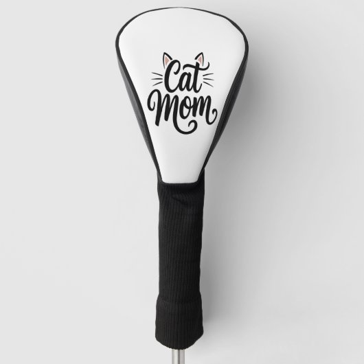 Cat Mama Whiskys und Ohren Golf Headcover (Vorderseite)