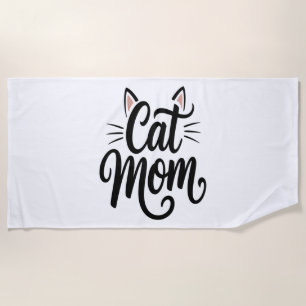 Cat Mama Whiskys und Ohren Strandtuch