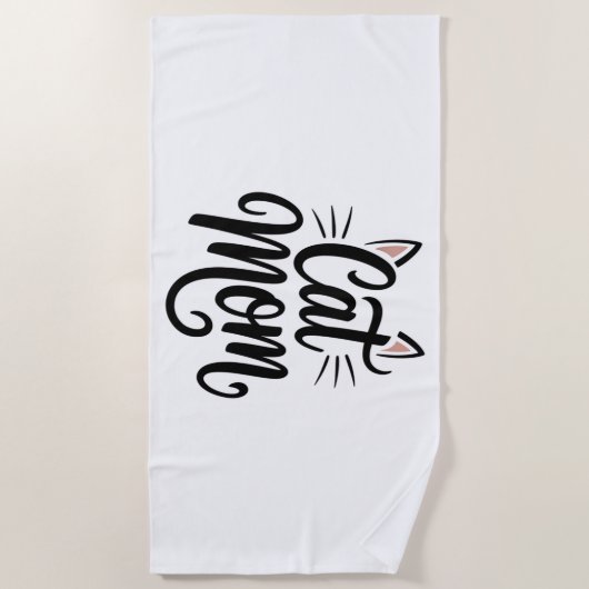 Cat Mama Whiskys und Ohren Strandtuch (Vorderseite)