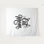 Cat Mama Whiskys und Ohren Wandteppich (Vorderseite (Horizontal))