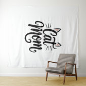 Cat Mama Whiskys und Ohren Wandteppich (Beispiel (Horizontal))