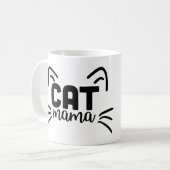 Cat Mama with Ears Coffee Tasse - Niedliches Cat M (Vorderseite Links)