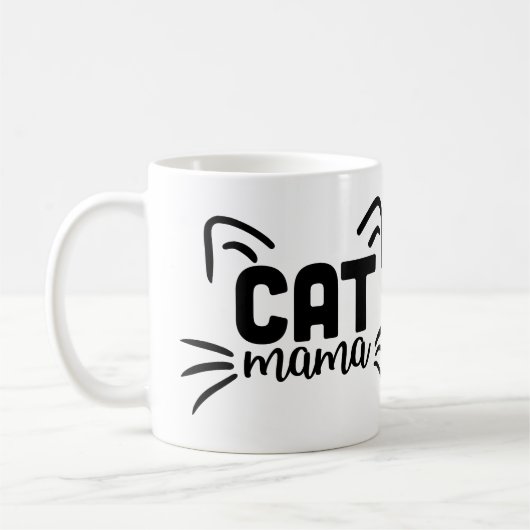 Cat Mama with Ears Coffee Tasse - Niedliches Cat M (Links)