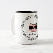 Cat-Mama Zweifarbige Tasse (Vorderseite Links)