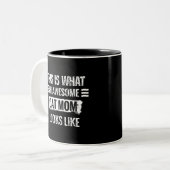 Cat-Mama Zweifarbige Tasse (Vorderseite Links)