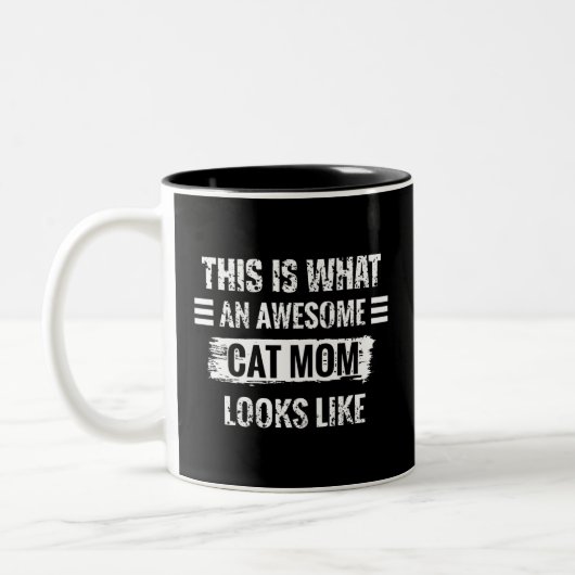 Cat-Mama Zweifarbige Tasse (Links)