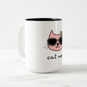 Cat-Mama Zweifarbige Tasse (Vorderseite Links)