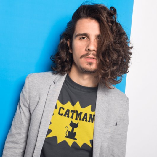 CAT MAN CAT VATER MENS T - SHIRT T - SHIRT