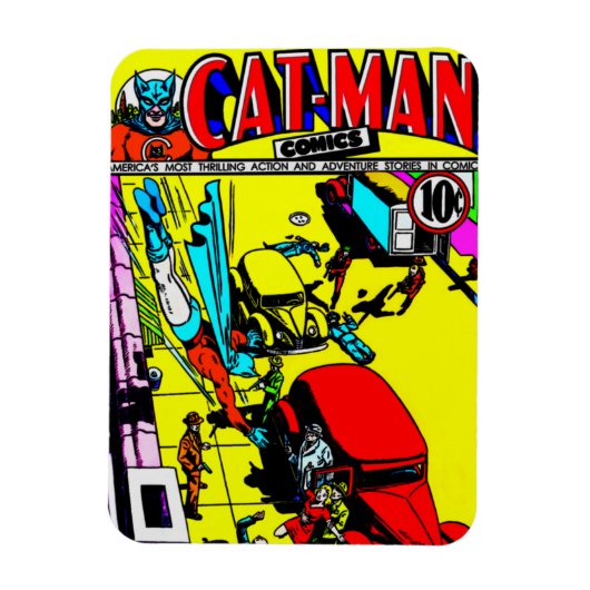 Cat-Man-Comic Magnet der 1940er Jahre (Vertikal)