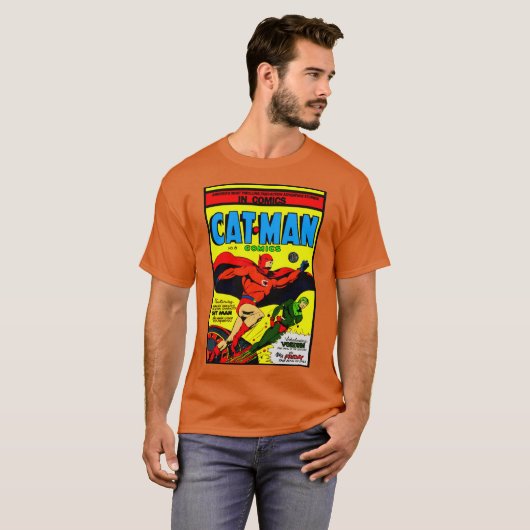 Cat-Man-Comic-T - Shirt (Vorne ganz)