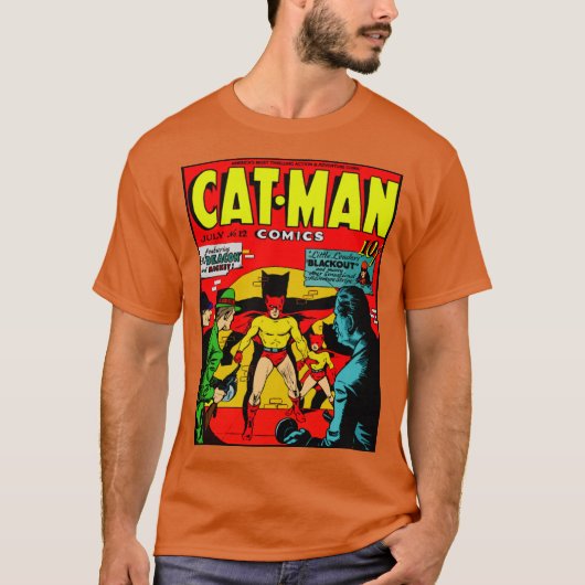 Cat-Man-Comic-T - Shirt (Vorderseite)