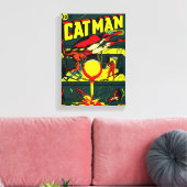 CAT-MAN-Comicen der 40er Jahre - Canvas Print Leinwanddruck (Insitu (Wohnzimmer))