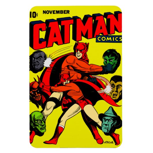 CAT-MAN-Comicen der 40er Jahre: Flexible Magnet (Vertikal)