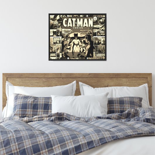 CAT-MAN Comics Leinwanddruck (Insitu (Schlafzimmer))