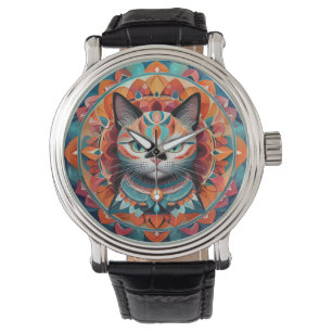 Cat Mandala Armbanduhr