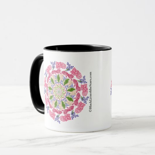 Cat Mandala Tasse (Vorderseite Links)