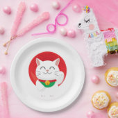 Cat Maneki Neko Japan Lucky Cat Frische Pasta mach Pappteller (Party)