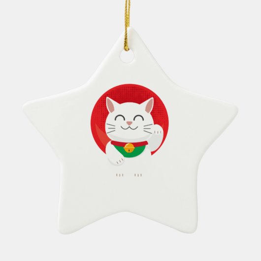 Cat Maneki Neko Japan Lucky Cat Funny Gift Idee Keramik Ornament (Vorne)