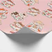 Cat Maneki Neko Pattern Geschenkpapier (Ecke)
