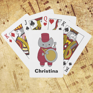 Cat Marching Band personalisieren Maroon und Gold Spielkarten
