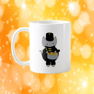Cat Marching Band Snare Drum Black Gold Kaffeetasse