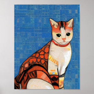 Cat-Marokko-Mosaik abstrakt-Art-Ingwer Poster