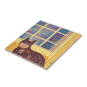 Cat-Marokko-Mosaik abstrakte Kunst brauner Platz Fliese (Seite)