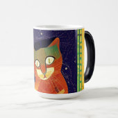 Cat-Marokko-Mosaik abstrakte Kunst bunt Kitty Verwandlungstasse (VorderseiteRechts)