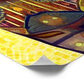 Cat-Marokko-Mosaik abstrakte Kunst gemustertes Kät Poster (Ecke)