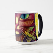 Cat-Marokko-Mosaik abstrakte Kunst gemustertes Kät Verwandlungstasse (VorderseiteRechts)