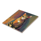 Cat-Marokko-Mosaik-Portraitkitte abstrakter Kunst Fliese (Seite)