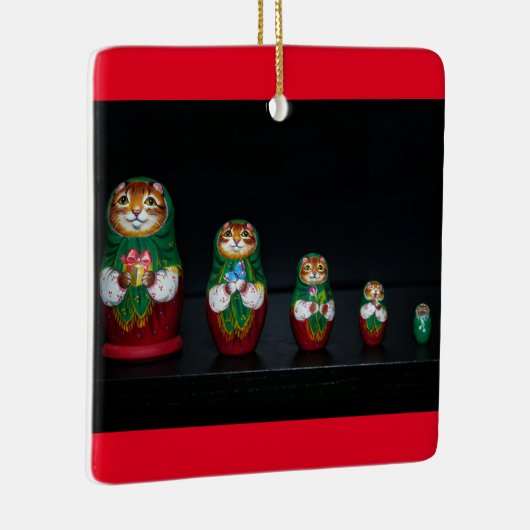 Cat Matryoshka Weihnachtsfeier Keramik Ornament (Rechts)