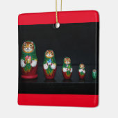 Cat Matryoshka Weihnachtsfeier Keramik Ornament (Links)