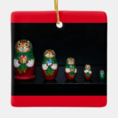 Cat Matryoshka Weihnachtsfeier Keramik Ornament (Vorderseite)