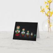 Cat Matryoshka Weihnachtskarte Karte (Gelbe Blume)