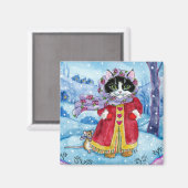 Cat Maus valentine Winterstürmmagnet Magnet (Vorderseite/Rückseite)