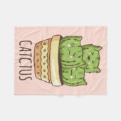 Cat Meets Cactus Fleecedecke (Vorderseite (Horizontal))