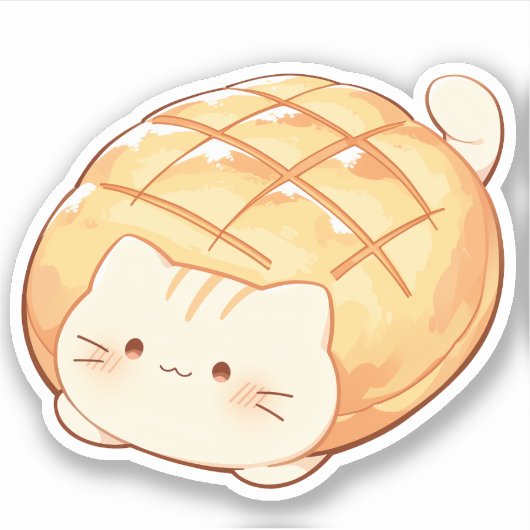 Cat Melon Brot Sticker (Vorderseite)