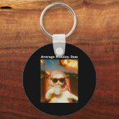 Cat Meme Average Monday 9am Funny Sarcastic Back T Schlüsselanhänger (Vorderseite)