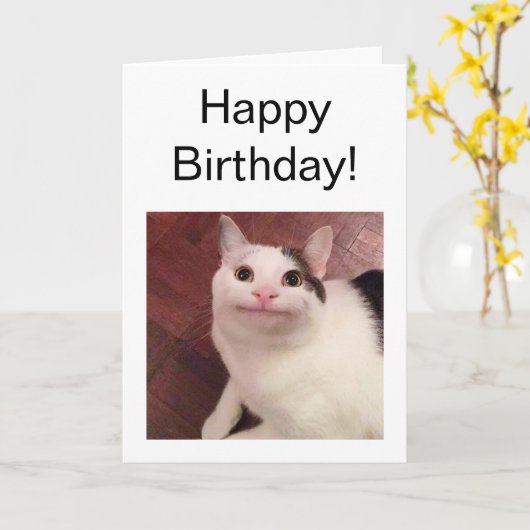 Cat-Meme für geklappte Karten (Gelbe Blume)