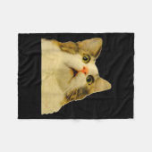 Cat Meme Shock Cat Face Funny Meme Cat Silly Gift  Fleecedecke (Vorderseite (Horizontal))