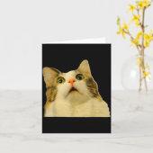 Cat Meme Shock Cat Face Funny Meme Cat Silly Gift Karte (Gelbe Blume)
