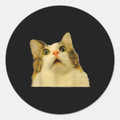 Cat Meme Shock Cat Face Funny Meme Cat Silly Gift  Runder Aufkleber (Vorderseite)