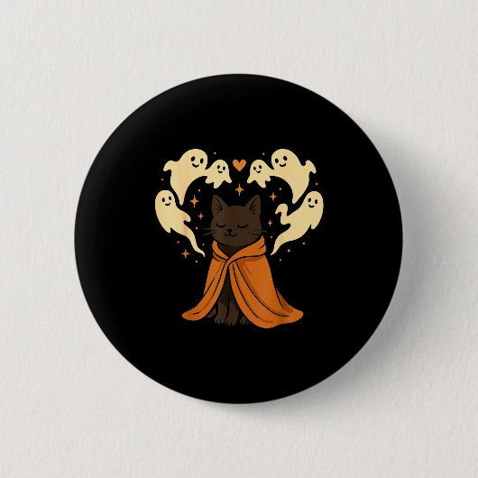 Cat Meme Soky Cute Black Halloween Button (Vorderseite)